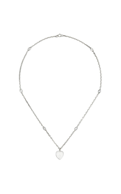 GUCCI HEART GUCCI HEART NECKLACE XS SILVER&WHITE ENAMEL