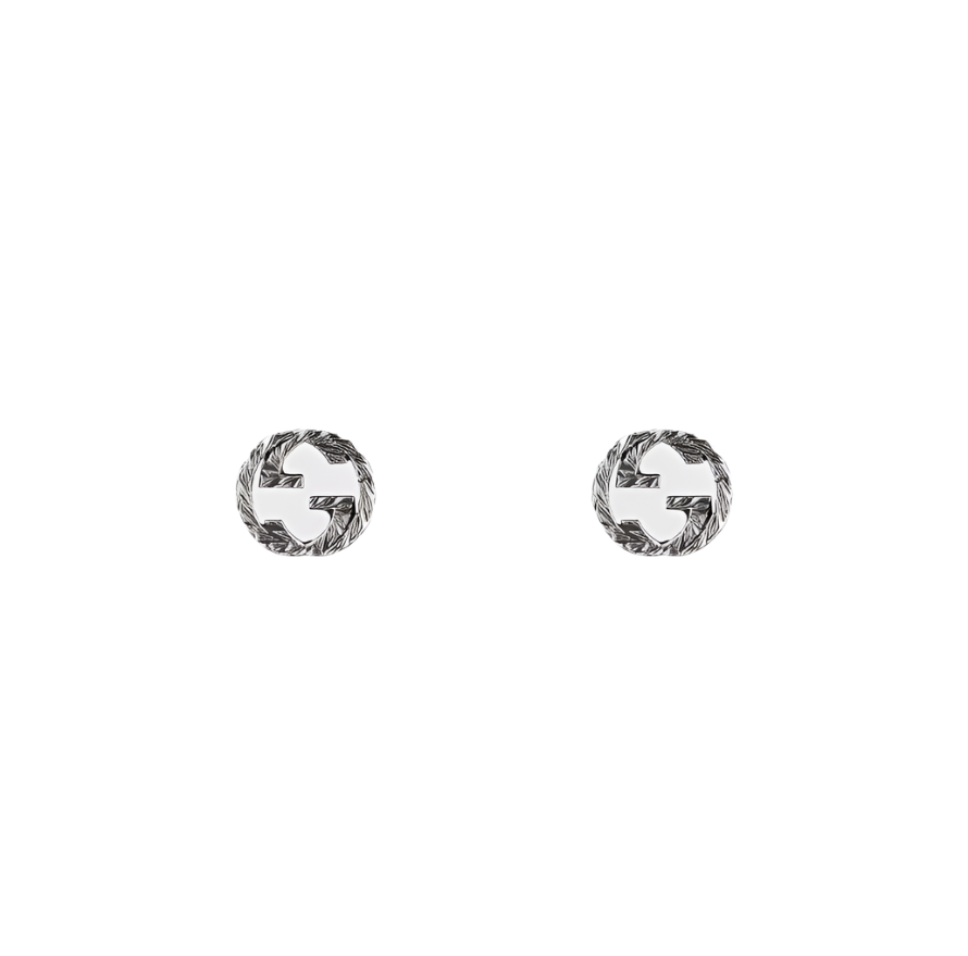 GUCCI INTERLOCKING G EARRINGS SILVER YBD814957001
