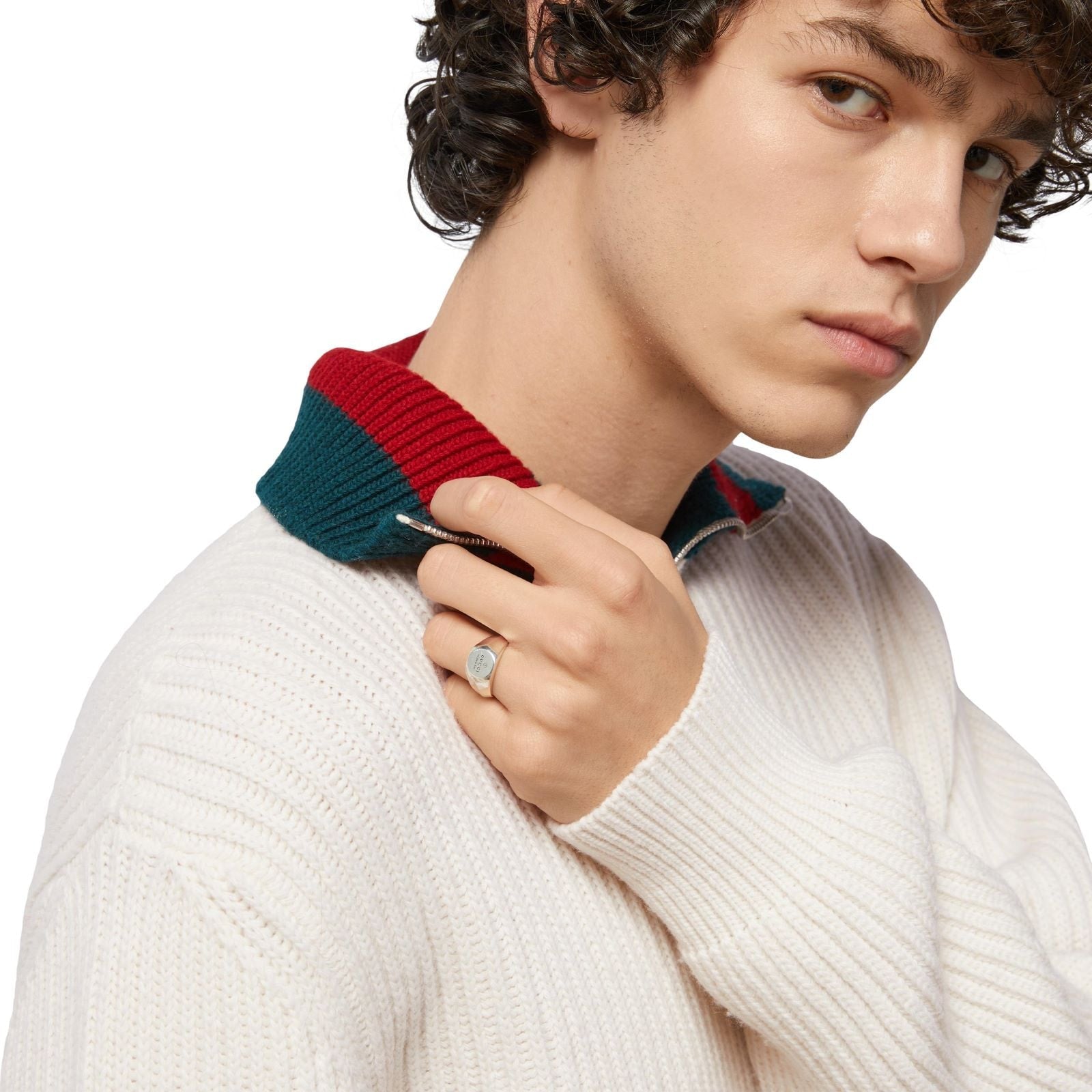 GUCCI TRADEMARK RING CHEVALIER LARGE HEXAGONAL SHAPE&SILVER YBC774755001