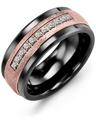 MADANI MEN'S BRUSHED DIAMOND WEDDING BAND MKF910CP-15R MKF910CP-15R