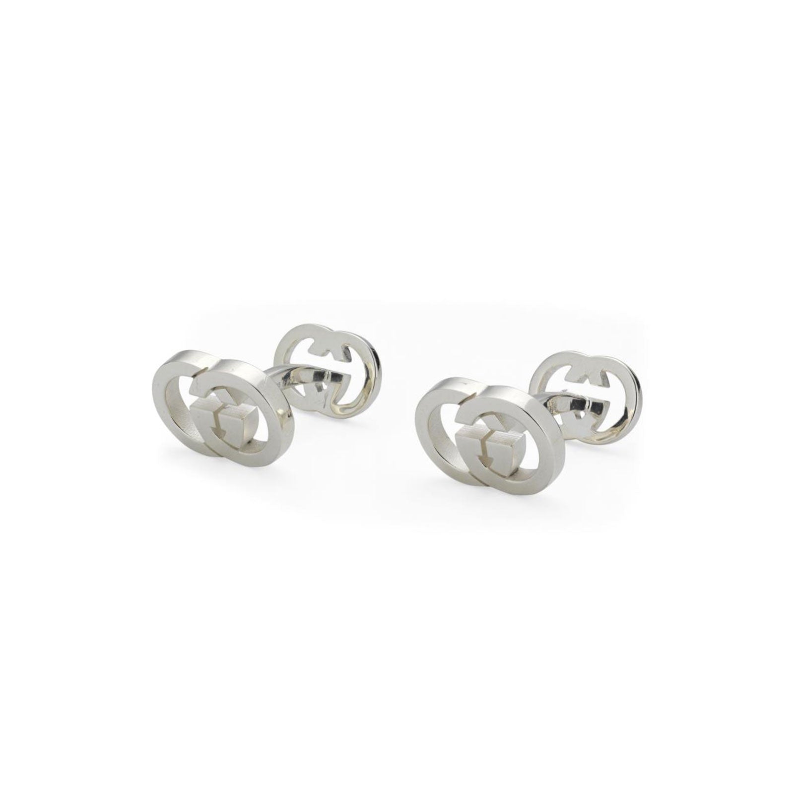 GUCCI INTERLOCKING G CUFFLINKS SILVER YBE814829001