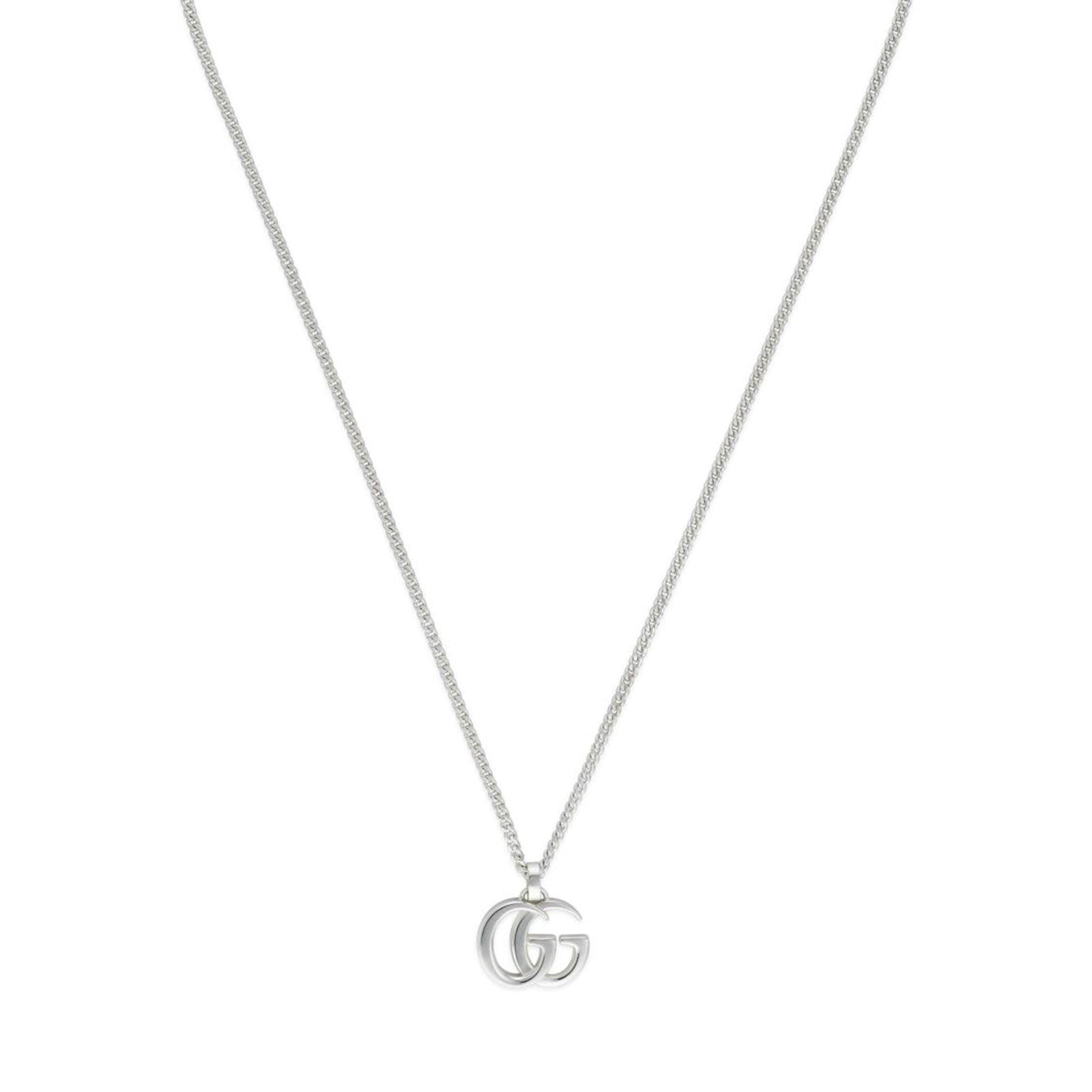GUCCI GG MARMONT NECKLACE 55CM SILVER YBB814914001