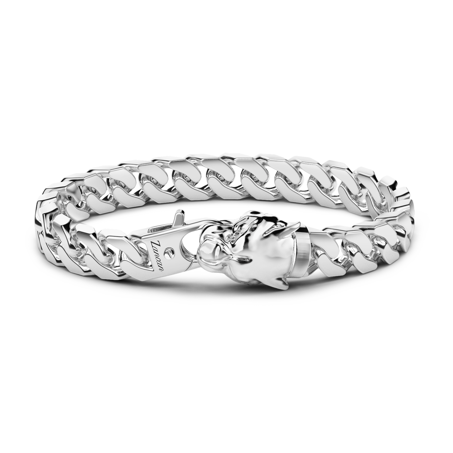 Panther Head Silver Bracelet