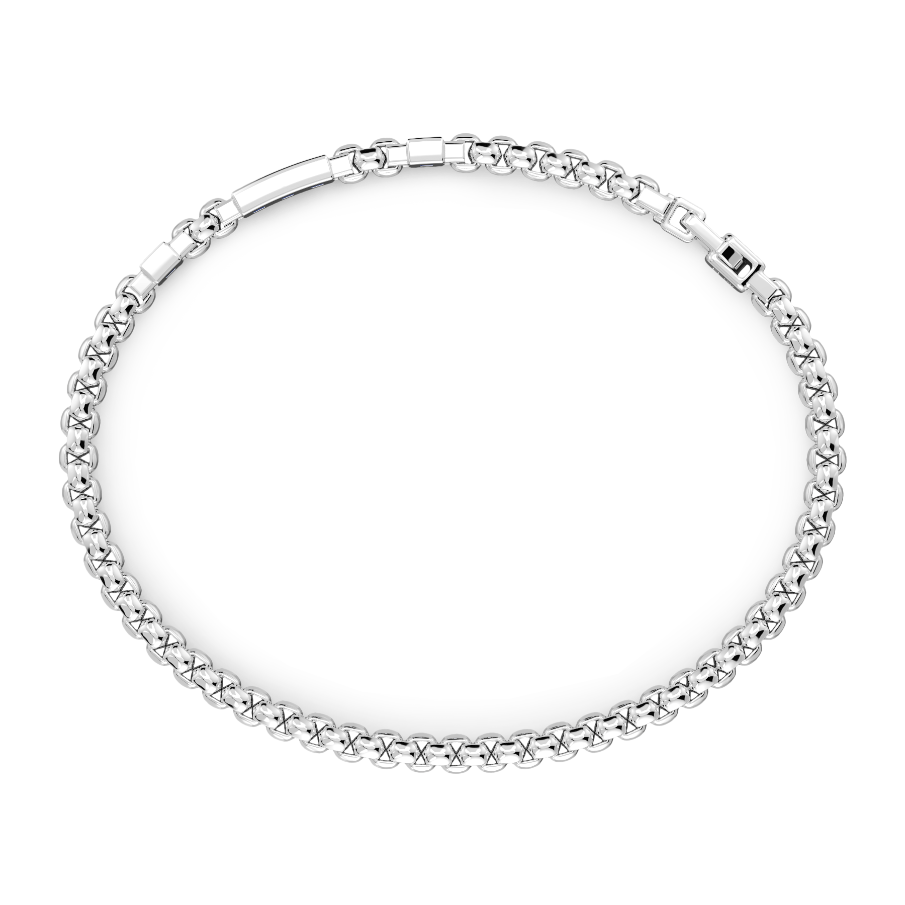 Silver Bracelet with Black Stones