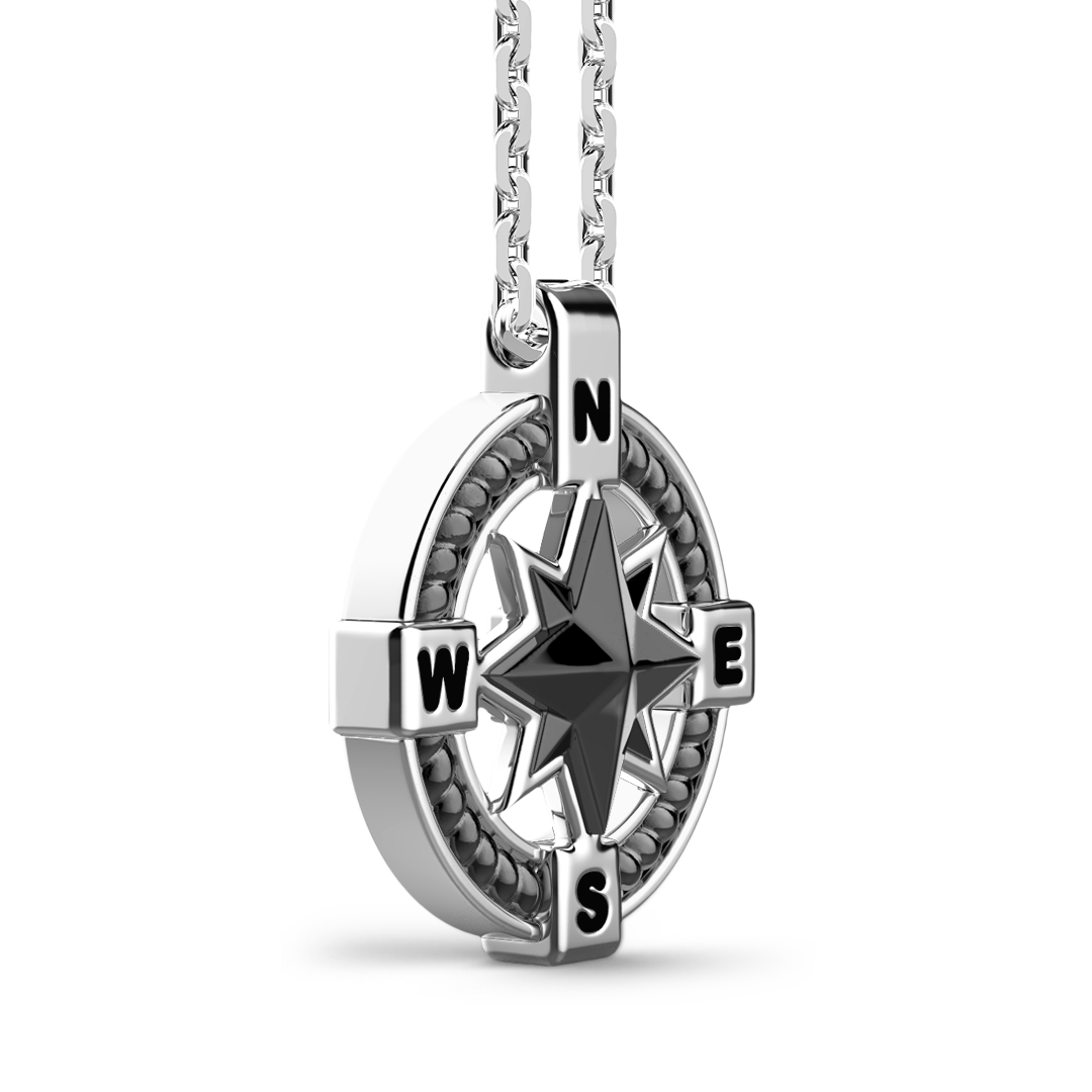 Silver Necklace with Wind Rose pendant