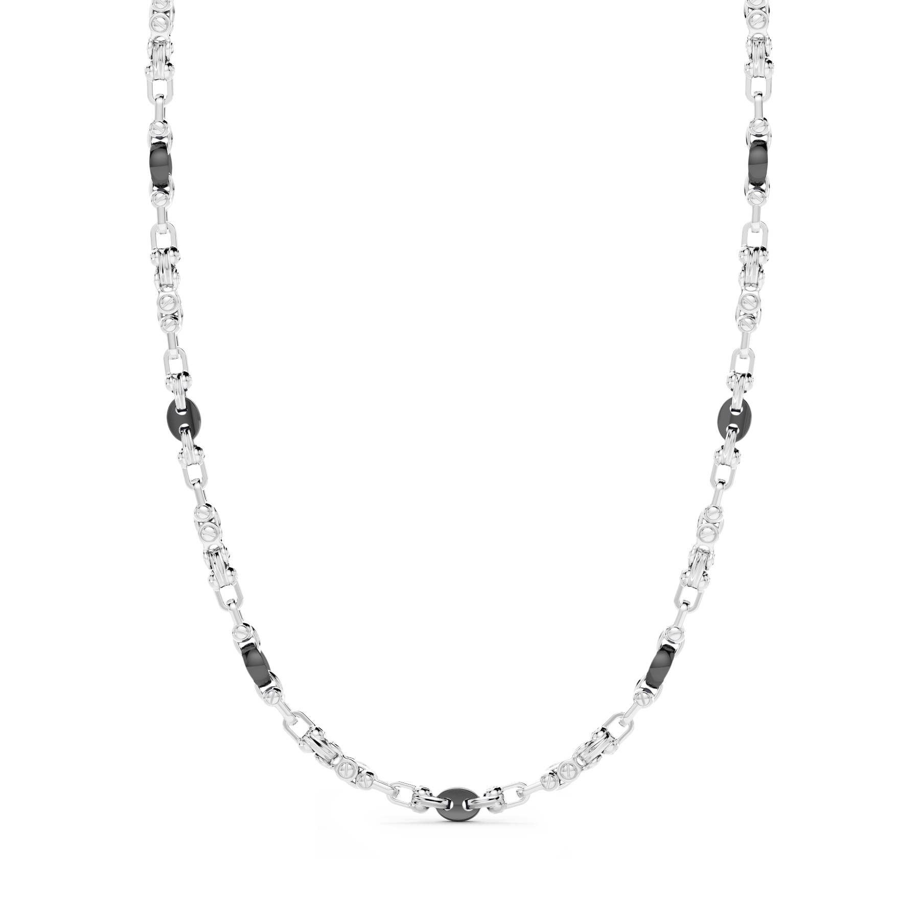 Chain Necklace in Silver and Ceramic