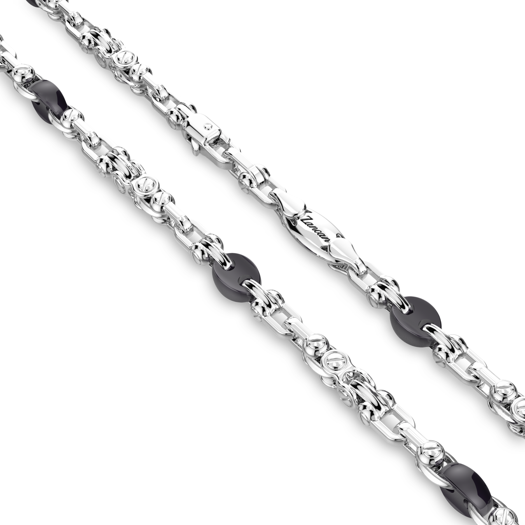 Chain Necklace in Silver and Ceramic