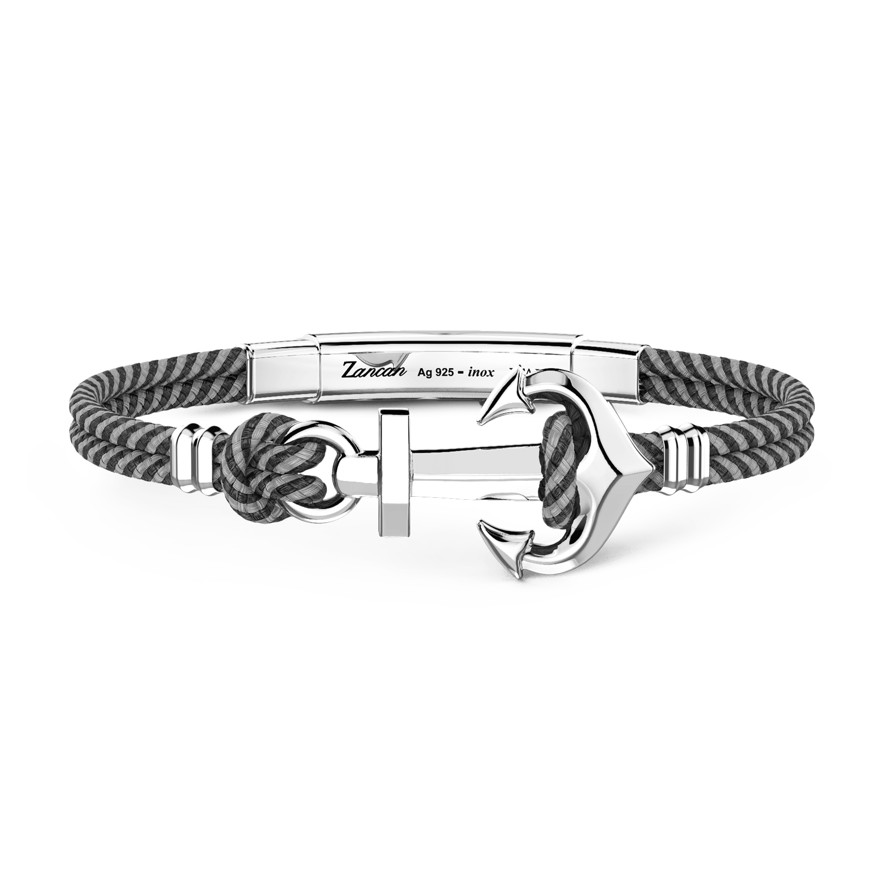 Gray Silver Anchor Kevlar Bracelet