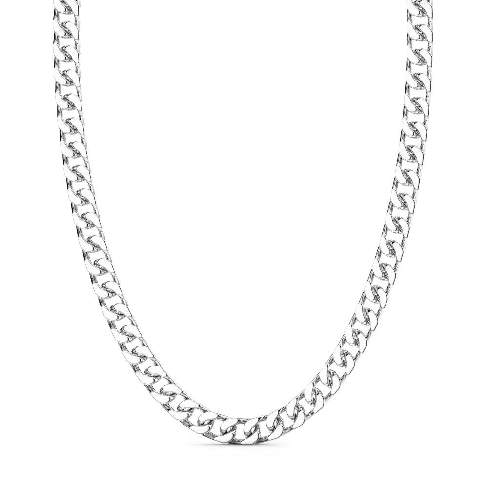 Silver Curb Chain Necklace