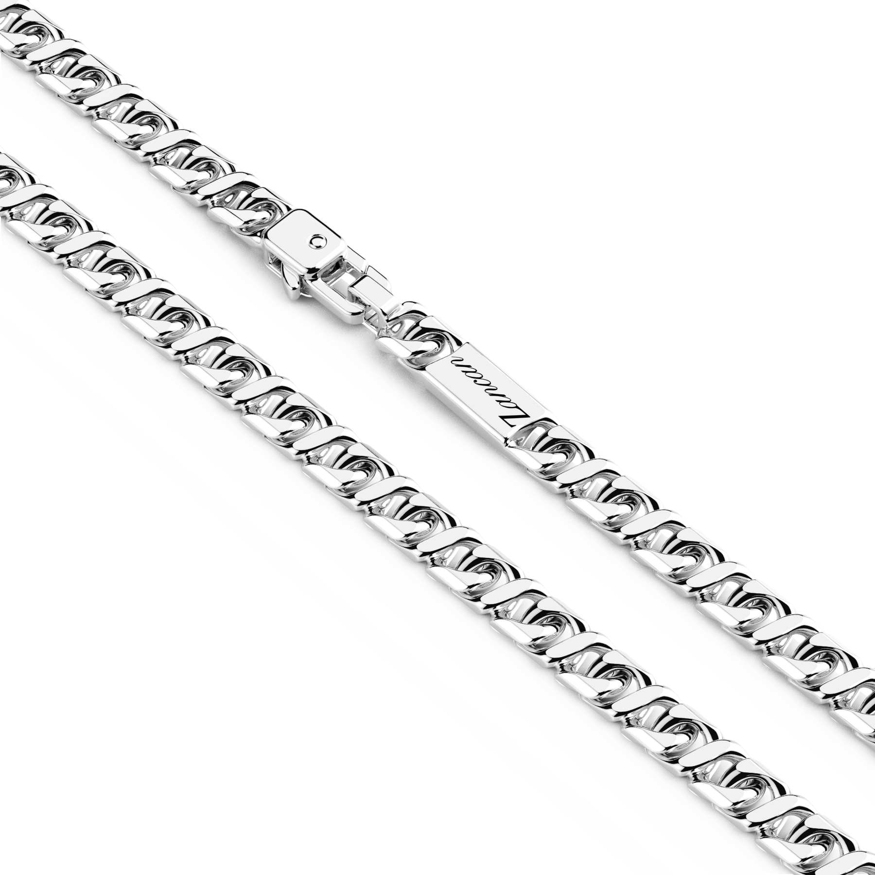 Silver Curb Chain Necklace