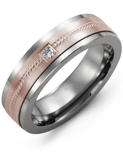 MADANI MEN'S ROPE DESIGN DIAMOND WEDDING BAND MDO710TP-5R MDO710TP-5R