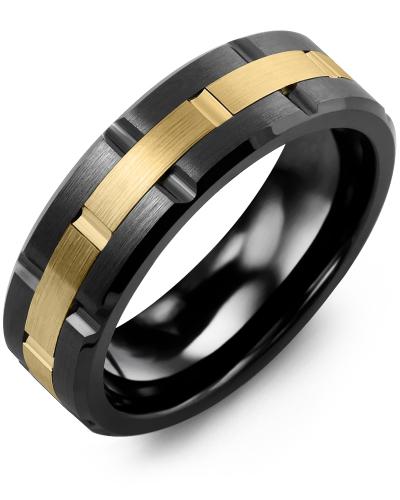 MADANI MEN'S BRUSH FINISH GROOVED WEDDING BAND MIB710UY MIB710UY