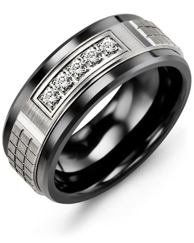 MADANI MEN'S CARVED DIAMOND WEDDING BAND MKC910CW-15R MKC910CW-15R