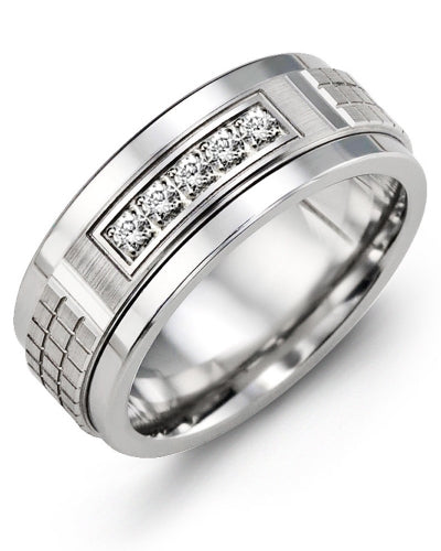 MADANI MEN'S CARVED DIAMOND WEDDING BAND MKC910TW-15R MKC910TW-15R