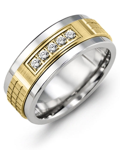 MADANI MEN'S CARVED DIAMOND WEDDING BAND MKC910TY-15R MKC910TY-15R