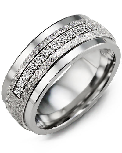 MADANI MEN'S BRUSHED DIAMOND WEDDING BAND MKF910TW-15R MKF910TW-15R