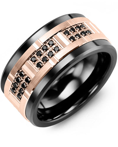 black diamond mens wide wedding bands