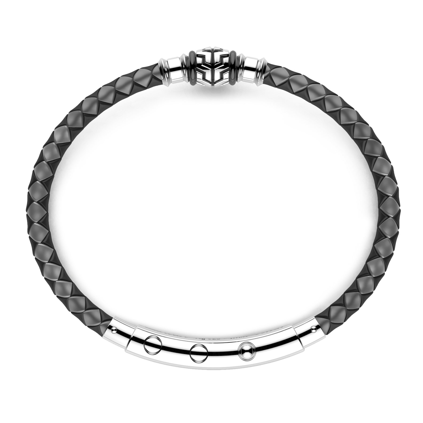 Black Silicone Bracelet with Marble