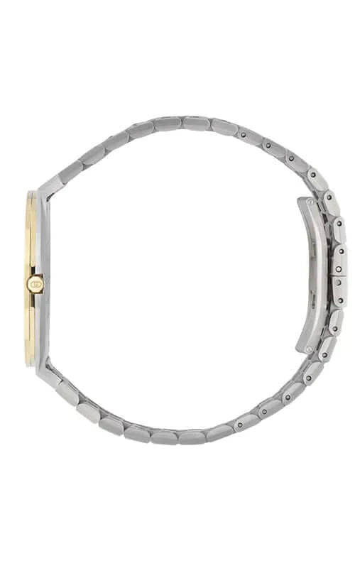 GUCCI 25H Gold 18K Plated and Steel Watch 34mm YA163405