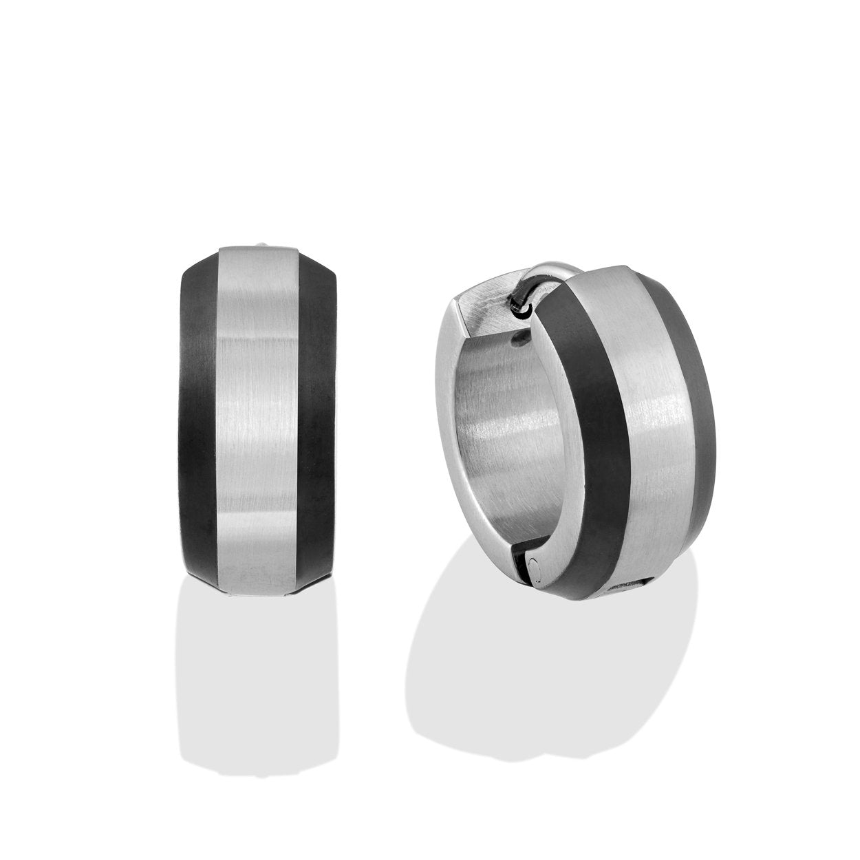 BEVEL EDGE HUGGIE EARRINGS