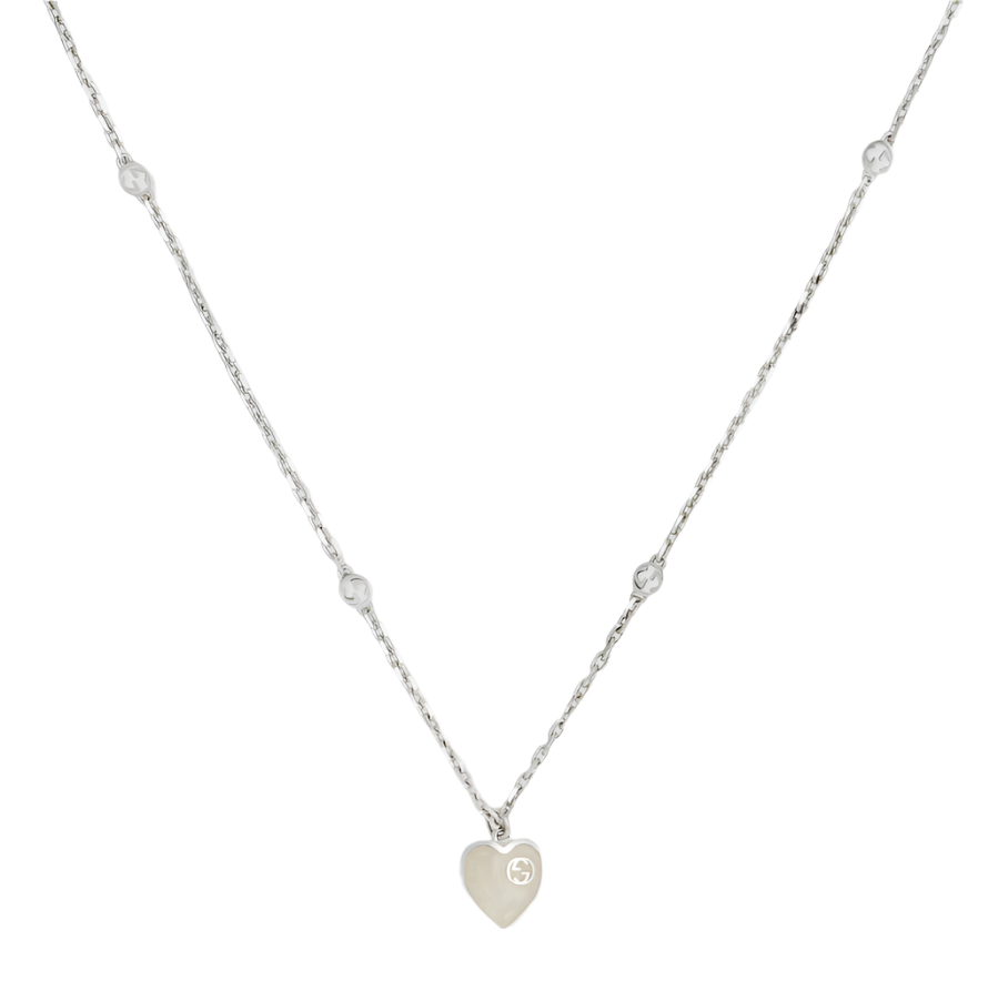 GUCCI HEART NECKLACE 45CM SILVER YBB814785001