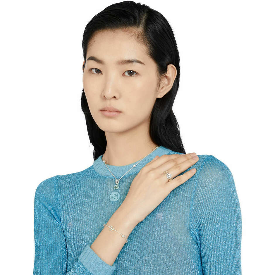 GUCCI GG MARMONT RING 10MM SILVER&WHITE MOP YBC527394003