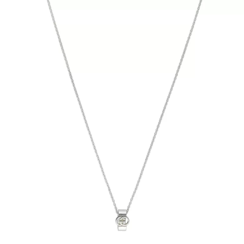 GUCCI INTERLOCKING G NECKLACE 60CM SILVER YBB818927001