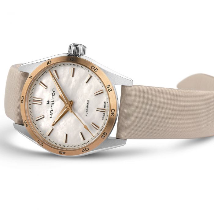 HAMILTON JAZZMASTER PERFORMER AUTO 34mm - White Dial w Leather Strap H36125890