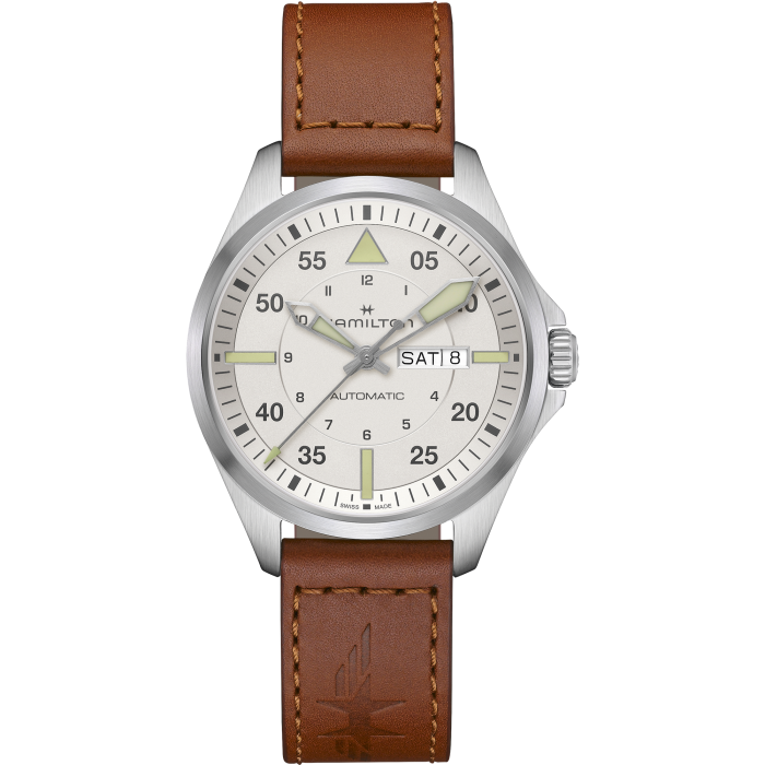 Khaki Aviation Pilot Day Date Auto - H64635550