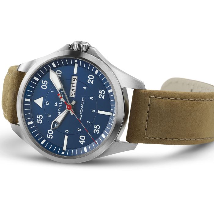 Khaki Aviation Pilot Day Date Auto - Air-Glaciers Edition - H64655941