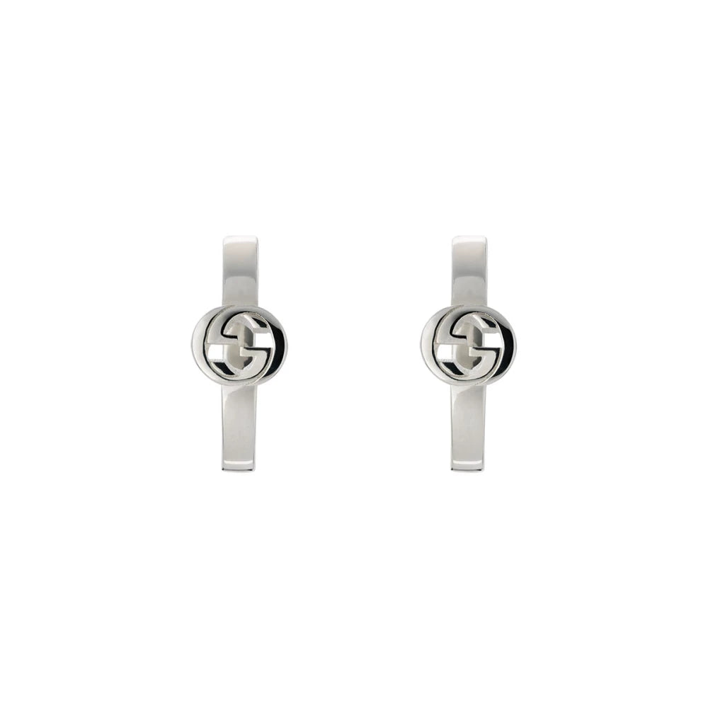 GUCCI INTERLOCKING G EARRINGS 17.5MM SILVER
