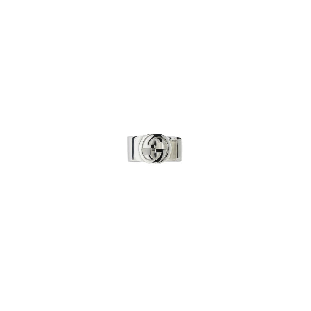 GUCCI INTERLOCKING G EARRINGS 6MM SILVER