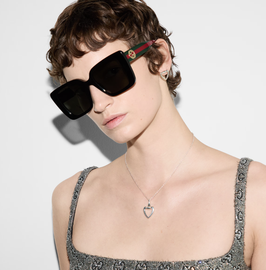 GUCCI HEART EARRINGS SILVER YBD820477001