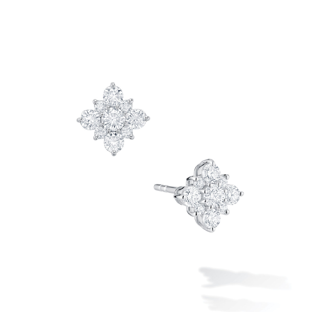 Birks Snowflake Diamond Square Cluster Stud Earrings, Medium 450005973920