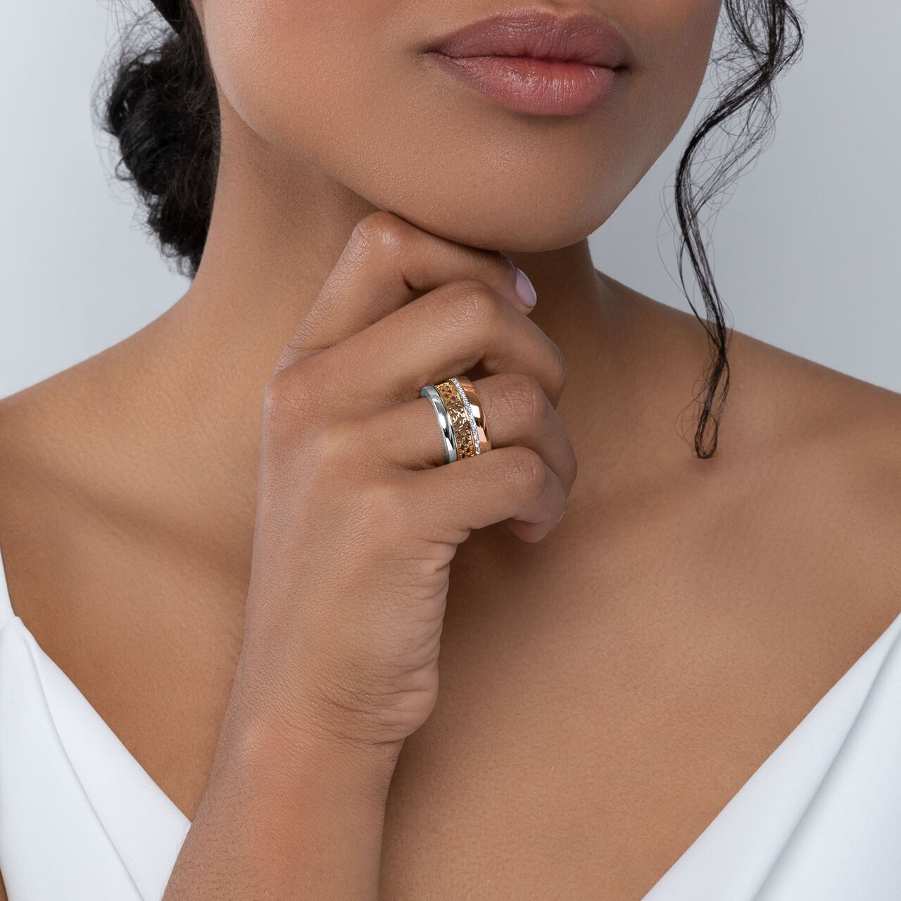 Birks Dare to Dream ® Diamond Ring, Tri-Gold 450008481262