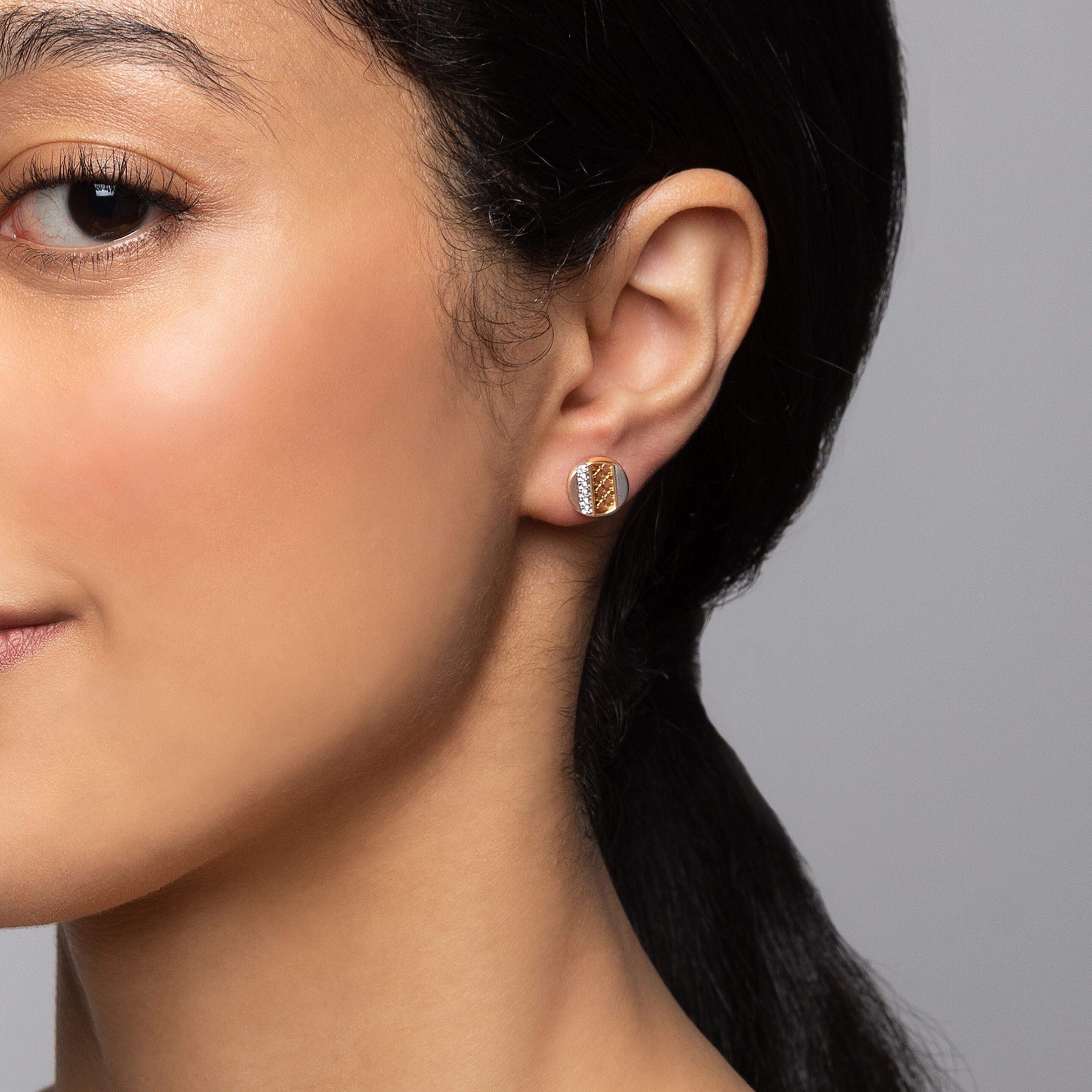 Birks Dare to Dream ® Diamond Circle Earrings, Tri-Gold 450016186357