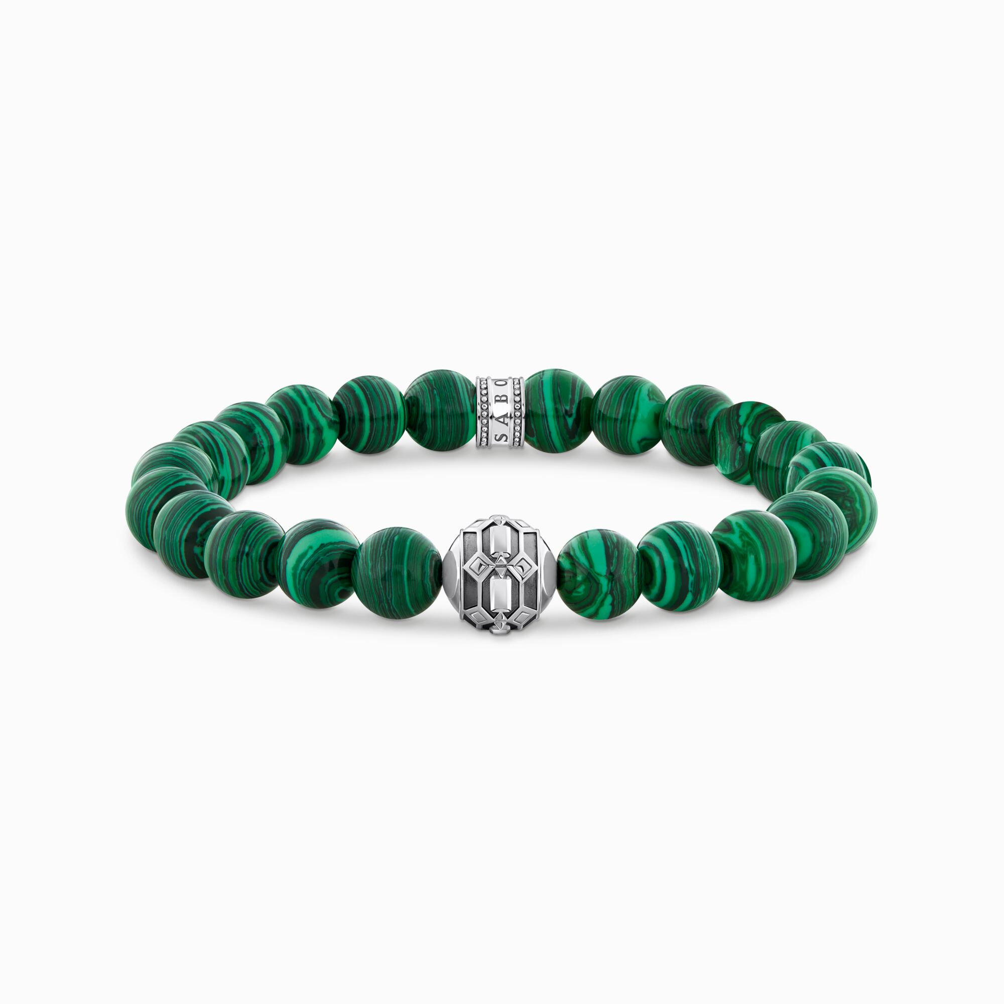 THOMAS SABO Yellow-gold plated bracelet with Obsidian and Red Tiger's Eye Beads A2135-881-7