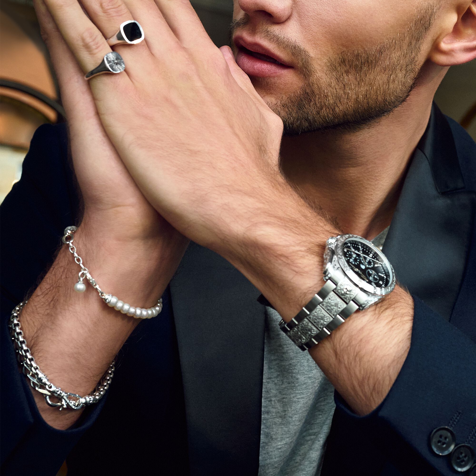 Thomas Sabo Blackened silver Venetian braceletA2005-637-21