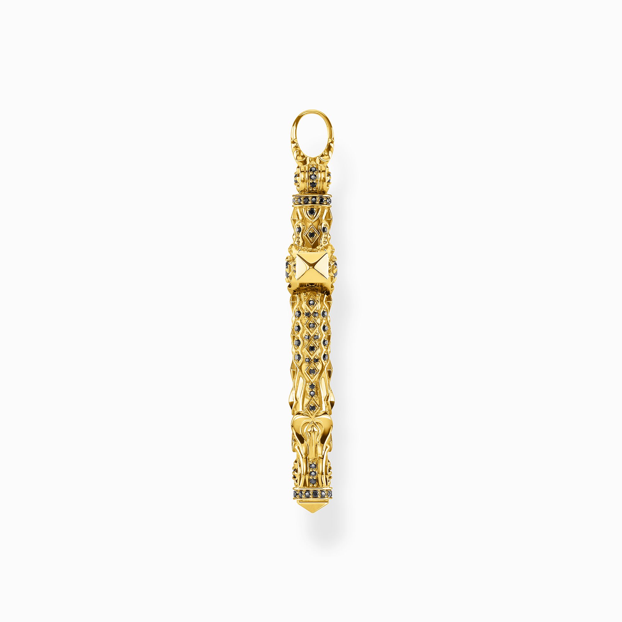 Thomas Pendentif cross black stones gold PE903-414-11