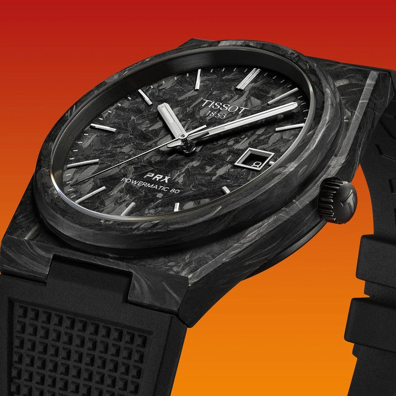 TISSOT PRX POWERMATIC 80 IN FORGED CARBON: DESIGN THAT PUSHES YOU TO GO FURTHER