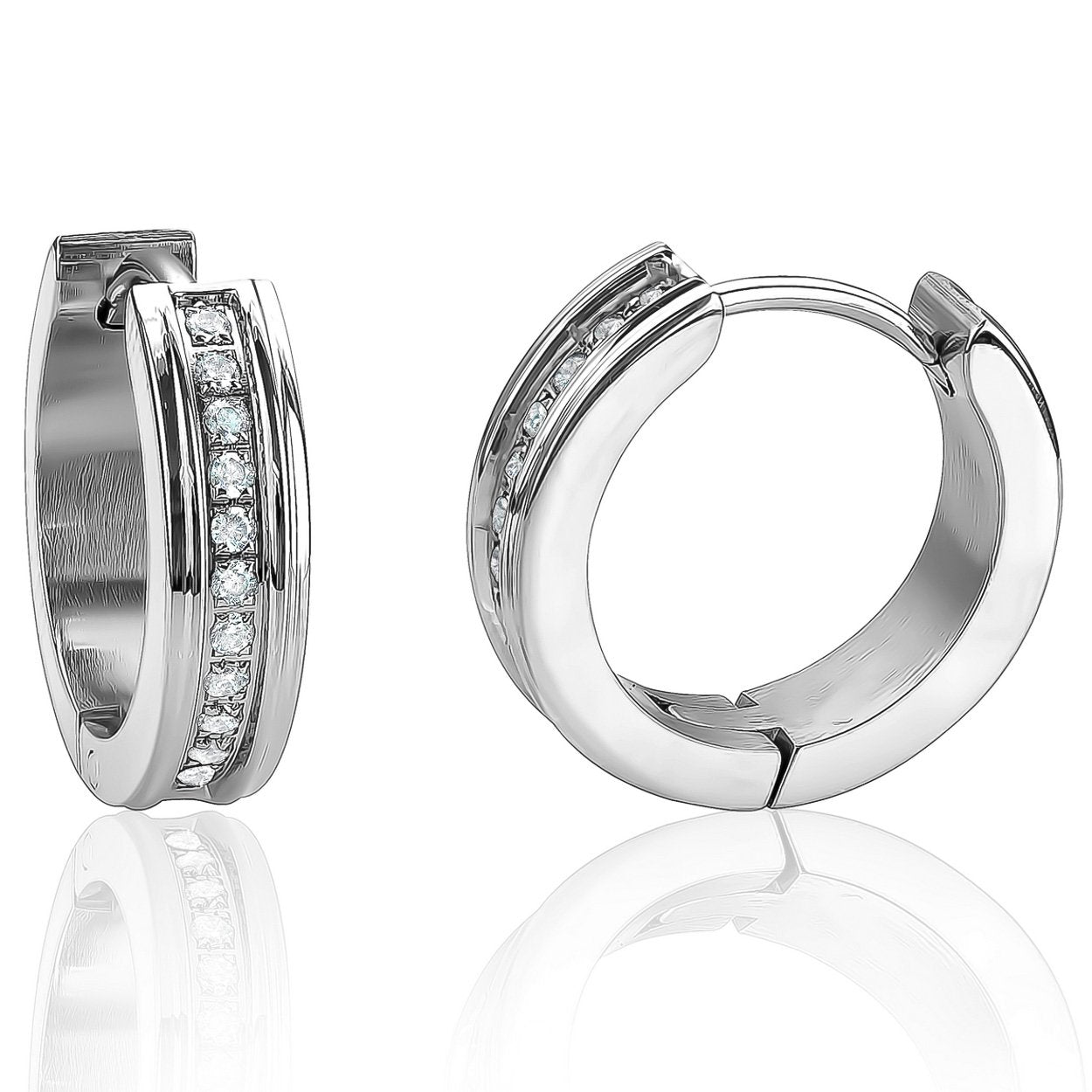 CZ CHANNEL EARRINGS