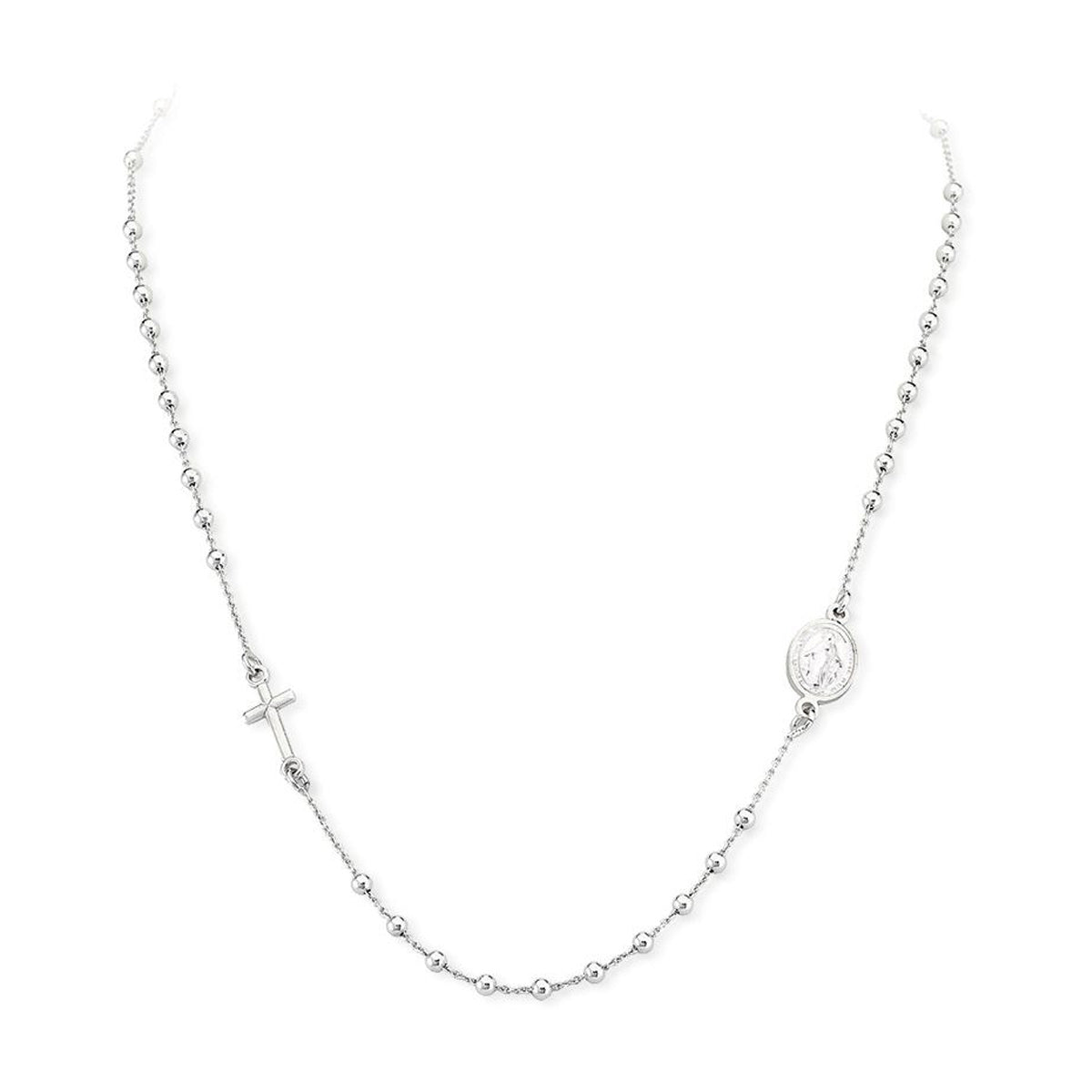 AMEN RHODIUM ROSARY PLAIN CROB25