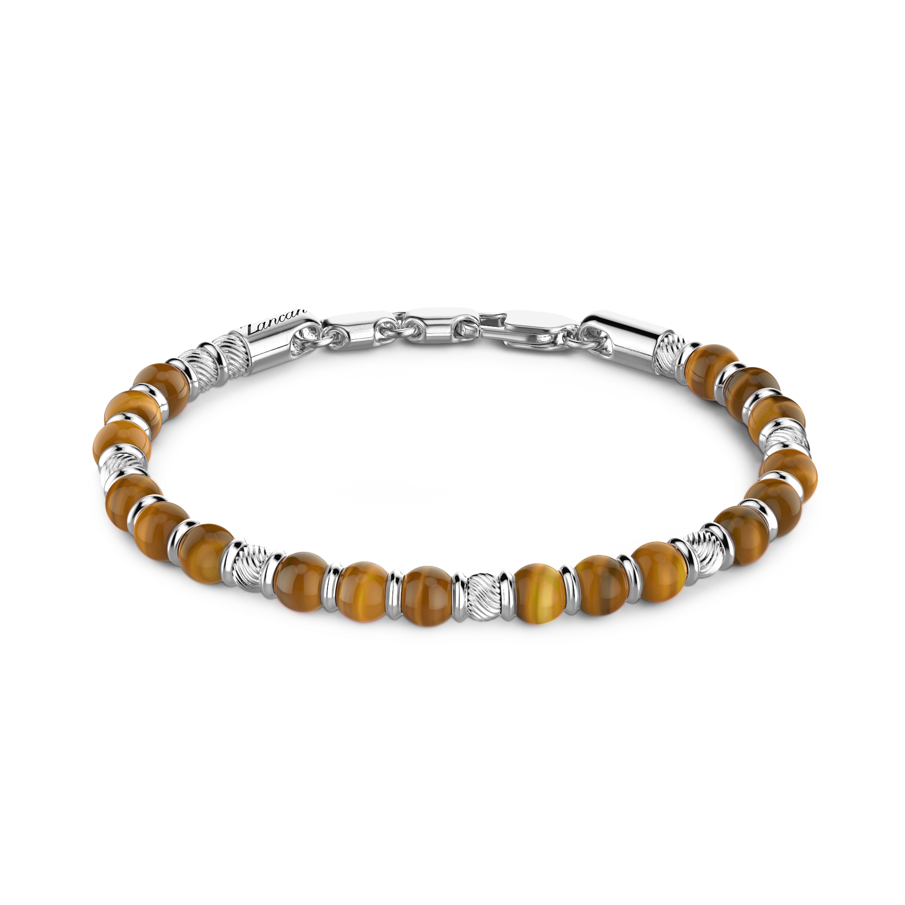 Soft Silver Bracelet with Walnut Beads & Hard Natural Stones