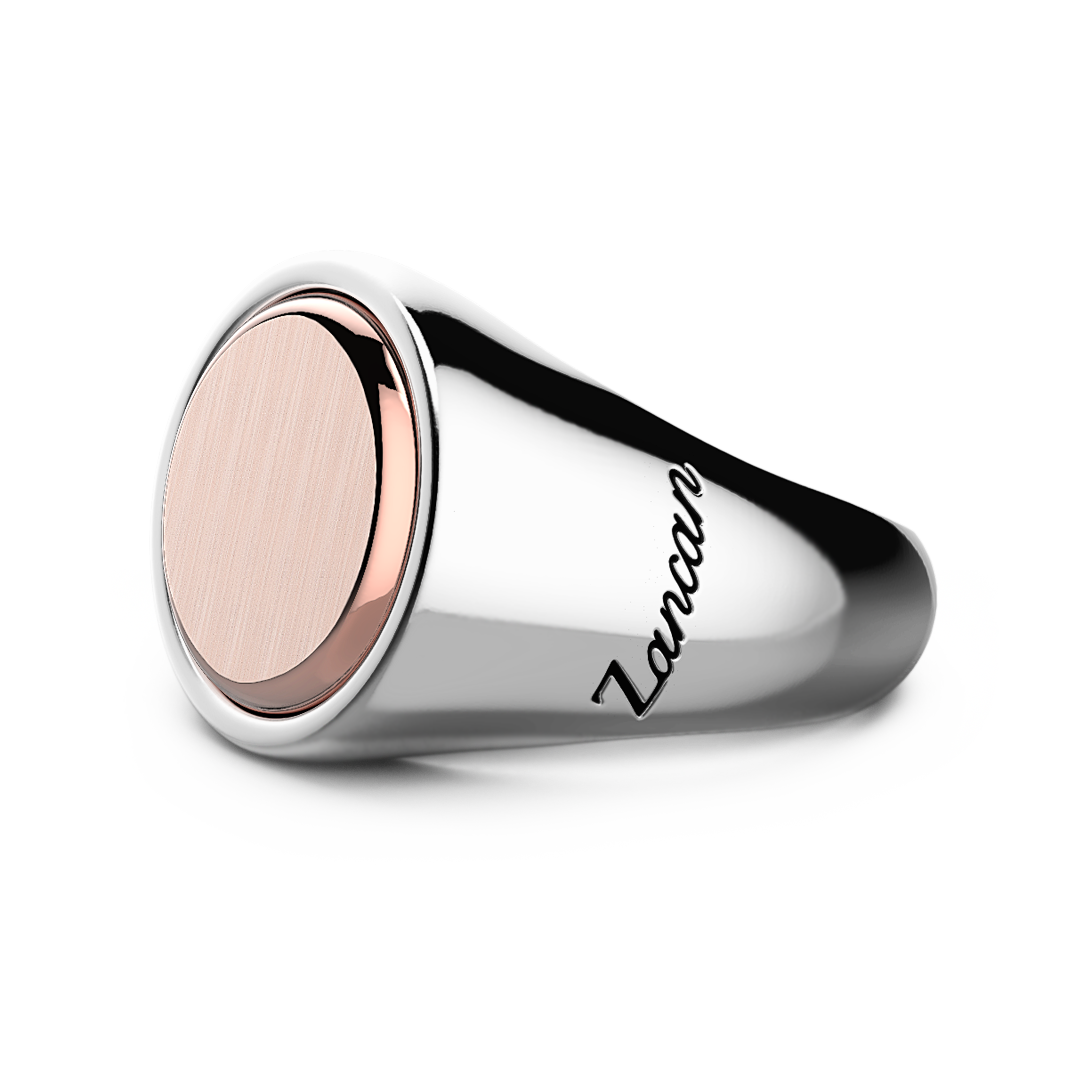 Silver Ring with Rose Gold