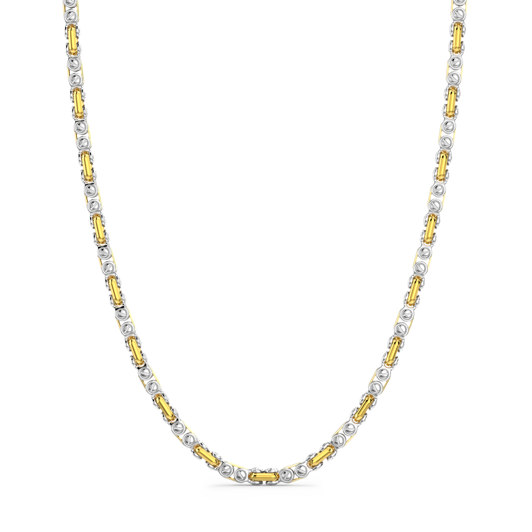 Silver and 18K Gold Chain Necklace