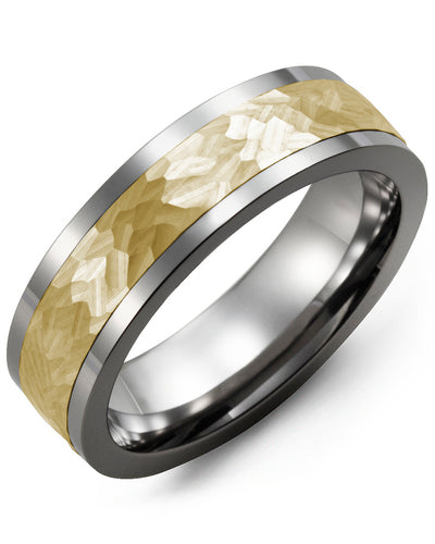 MADANI MEN'S HAMMER EFFECT WEDDING RING MBE710TY MBE710TY