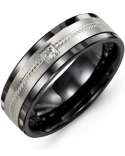 MADANI MEN'S ROPE DESIGN DIAMOND WEDDING BAND MDO710CW-5R MDO710CW-5R