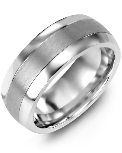 MADANI MEN'S & WOMEN'S PLAIN DOME BRUSH WEDDING BAND MFO810AW MFO810AW