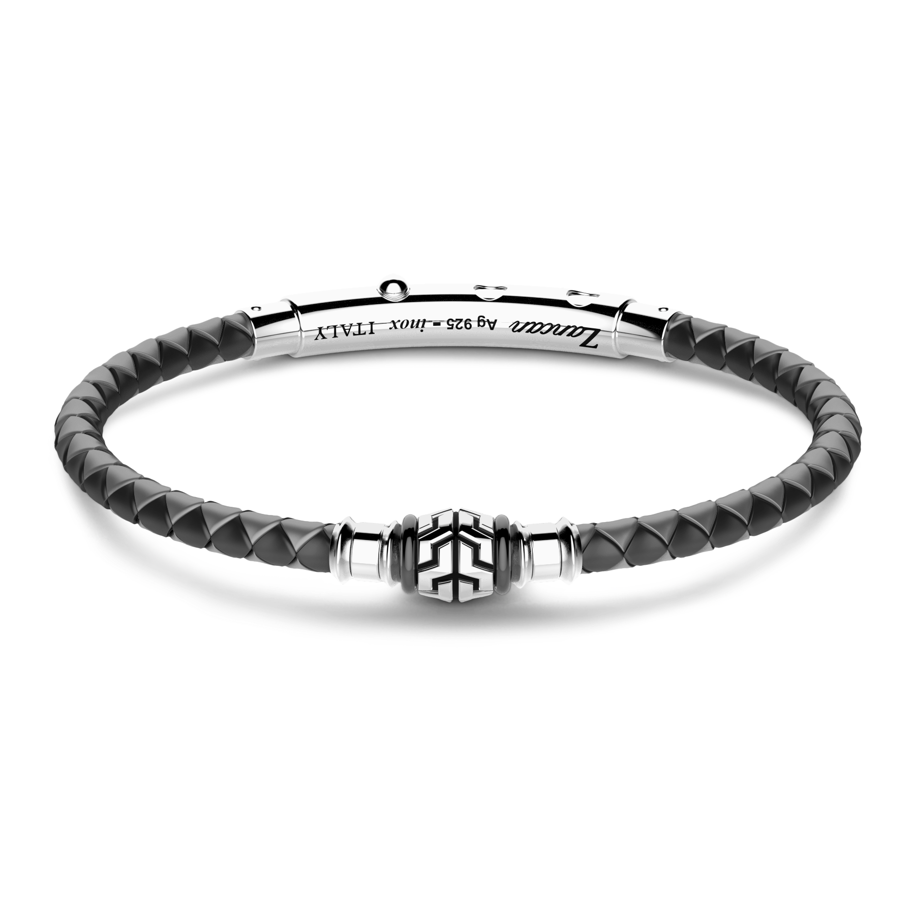 Black Silicone Bracelet with Marble