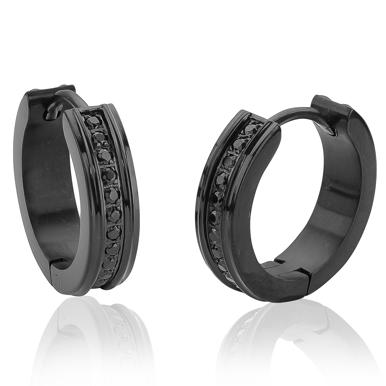 CZ CHANNEL EARRINGS